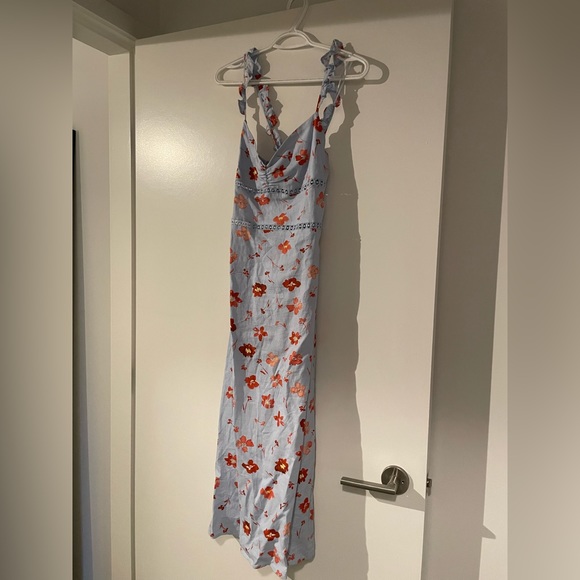 Zara printed linen midi dress. Small. - Picture 7 of 8